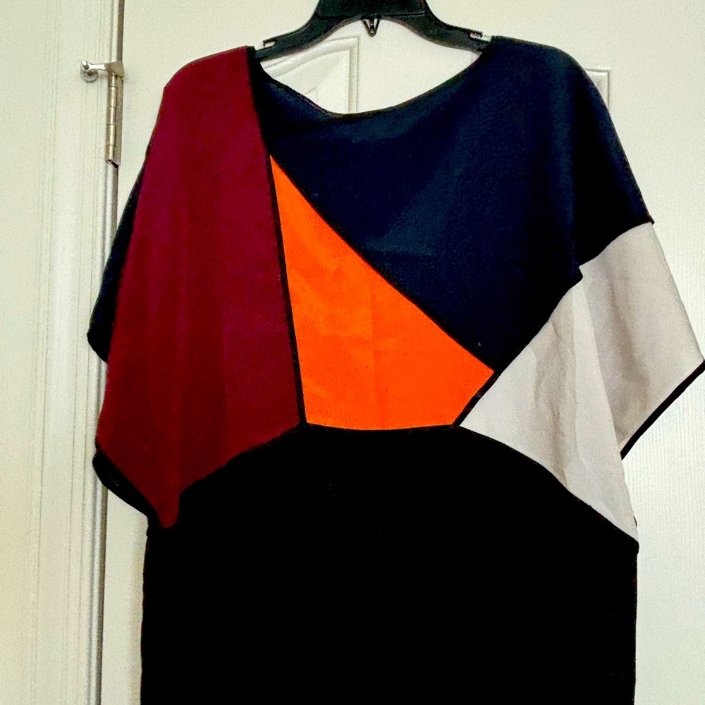 Color block cool fabric batwing blouse